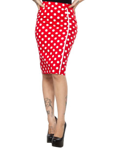 SKIRT BOMBSHELL POLKA DOT RED