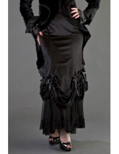 VANITY LONG SKIRT BLACK VELVET