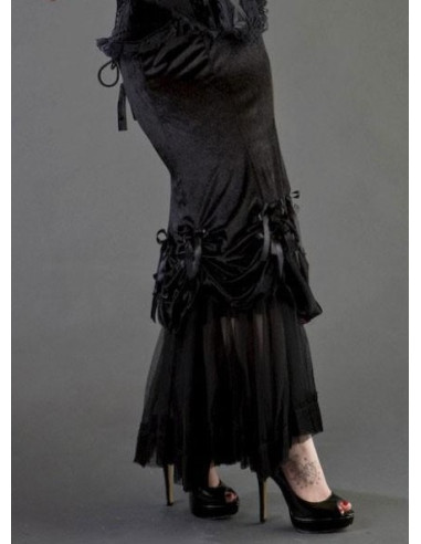 VANITY LONG SKIRT BLACK VELVET