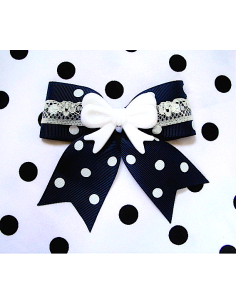 LOVELY BOW DOT NAVY