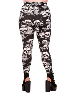 Skull Roses Leggings - Plus... 2