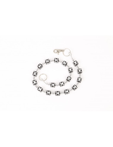 Würfelketten Totenkopf blk/wht