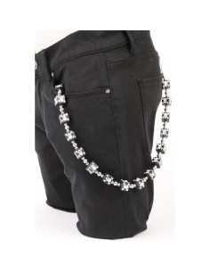 Würfelketten Totenkopf blk/wht