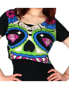 Green Sugar Skull - Top